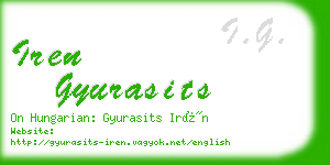 iren gyurasits business card
